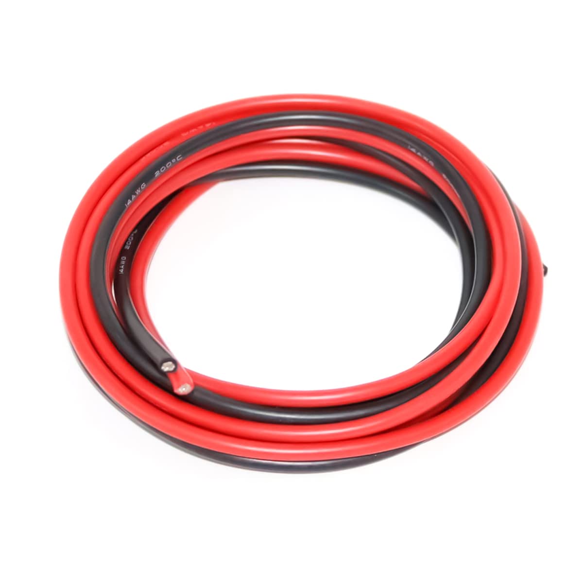 FLY RC 14 Gauge Electrical Cable 14 AWG Silicone Wire 2 Meter [1 m Black and 1 m Red] Flexible of Tinned Copper Wire Hook Up Wire Cable for DIY RC Aircraft Auto Battery Clamp Cable