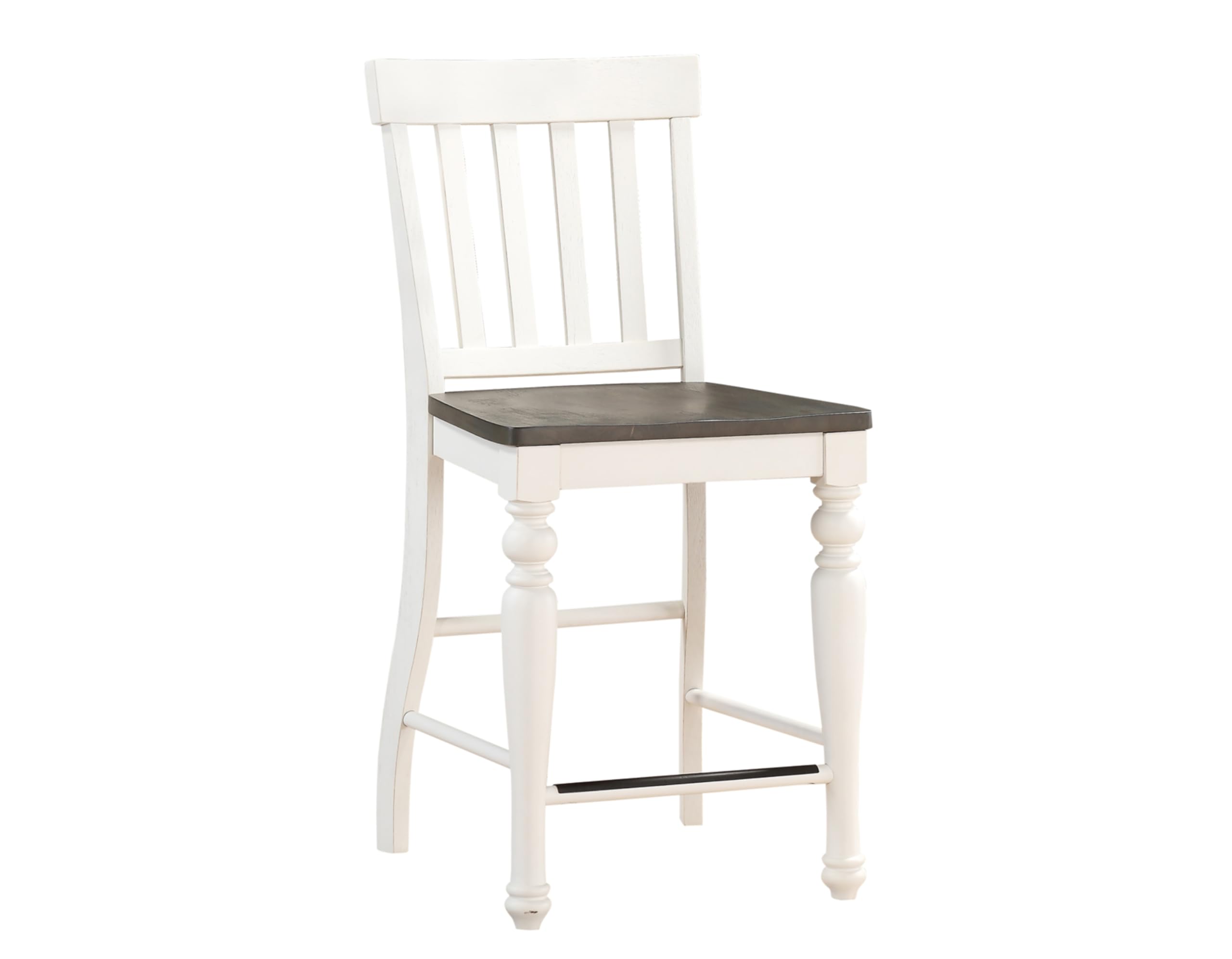 Photo 1 of Steve Silver Co Joanna Two Tone Counter Farmhouse Chair, Set of 2 Chairs, 24-Inch Seat Height, Schoolhouse Style, Dining Room, Kitchen, Counter Height, 23.5" D x 20" W x 42" H, White/Ivory, Brown