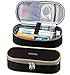 Pen Case, Homecube Big Capacity Pencil Bag Makeup Pouch Durable Stationery Bag with Double Zipper for Business Office, Black primary