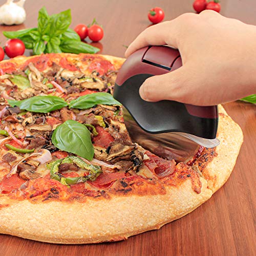 Pizza Wheel Cutter with Blade Guard - Sharp Aluminum Blade Pizza Cutter Wheel - Easy to Clean & Dishwasher Safe - Works on Pastry Dough, Raviolli, Zuccini, Pizza ...
