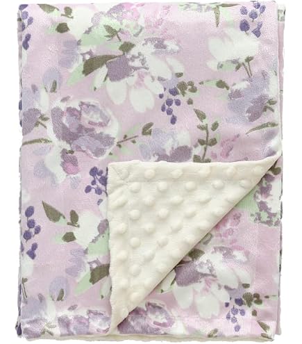 Baby Blankets, Purple Floral Toddler Blanket For Boys Girls, Dotted...