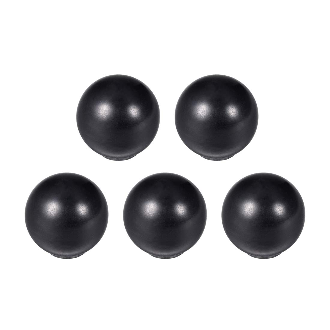 sourcing map 5Pcs Thermoset Ball Knob M5 Female Threaded Machine Handle 16mm Diameter Smooth Rim Black