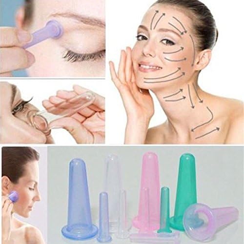 BUNITA,New Silicone Massage Vacuum Body and Facial Cups Set Anti Cellulite Cupping Cup,Massage (Small for Eyes)
