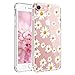 JIAXIUFEN Clear Slim Shockproof Flower Floral Design Soft Flexible TPU Silicone Back Cover Phone Case Compatible with iPhone 7 and iPhone 8 - Little Daisies