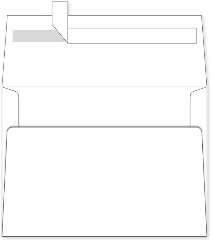 A7 Printable White Envelopes 5X7 100 Pack - Quick Self Seal, for 5x7 Cards| Perfect for Weddings, Invitations, Photos, Graduation, Baby Shower| 5.25 x 7.25 inches A7 : Office Products