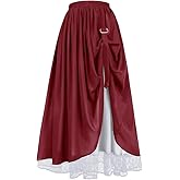 Women's Renaissance Skirt Victorian Peasant Double-Layer Maxi Long Skirt