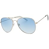 The Fresh Classic Metal Frame Mirror Lens Aviator Sunglasses with Gift Box