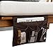 Smilesun Bedside Storage Organizer Bedside Caddy Sofa Storage Organizer Table Cabinet Storage Organizer for Tablet Magazine Phone Remotes - All Within Arms Reach (Coffee, 4 Pockets)