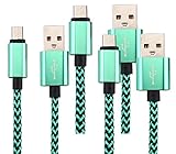 Micro USB Cable, EASTKING 3-Pack 6FT Premium Micro USB Cable High Speed USB 2.0 A Male to Micro B Sync and Charging Cables for Samsung, HTC, Motorola, Nokia, Android, and More (Green)