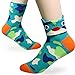 KONY Women's Girls Casual Funny Novelty Crew Socks, Cute Animals Printed Pattern - Gift for Pet Animal Lovers (Cute Animal Cover - 5 pairs)