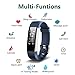 Fitness Tracker, Waterproof Activity Tracker Heart Rate Monitor Bluetooth Smart Watch Bracelet Wristband Sleep Monitor Pedometer with Replacement Strap for Android and IOS Smartphone (black-red)