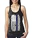 WOMENS Thin Blue Line American Flag Burnout Racerback Tank Top