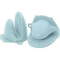 Gorilla Grip Premium Mini Silicone Oven Potholder Mitts, 2 Pack, Heat Resistant Fingertips Gripper Potholders, Flexible…
