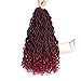 3 Packs Faux Locs Crochet Hair 20 Inch Wavy Curly Goddess Locs Crochet Hair Braiding Hair with Curly Ends Pre Looped Goddess Faux Locs crochet hair for Black Women Soft Locs Hair Extension(T1B/BUG)