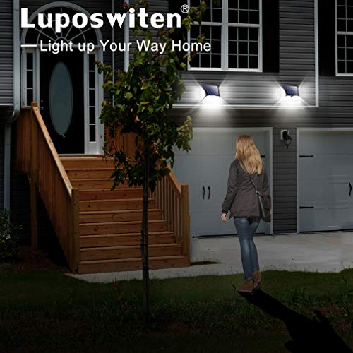 Solar Motion Sensor Lights Outdoor, Luposwiten 82 LED Bright Solar Powered Outdoor Security Wall Lights with 270Â° Wide Angle for Yard Fence Garden Garage-2 Pack