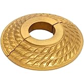 Renovators Supply Manufacturing Aluminum Escutcheon Plate 3.13" OD Escutcheon 3/4" IPS Lacquered Brass Finish Radiator Flange
