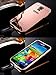 Samsung S5 Case,Double-Lin Ultra-thin Luxury Aluminum Metal Mirror PC Back Case Cover for Samsung Galaxy S5 I9600 (Rose gold)
