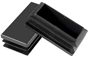 MELIFE 8pcs 1" x 2" Black Rectangle Tubing for Plastic Plugs Anti Slip Chair Leg Caps Pipe Tubing End Cap Durable Chair Glide.