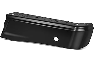 Auto Dynasty Rear Bumper End Caps Cover Compatible with 2015-2020 Ford F-150, Passenger Right Side, with Parking Sensor Holes, Primered/Painted Black