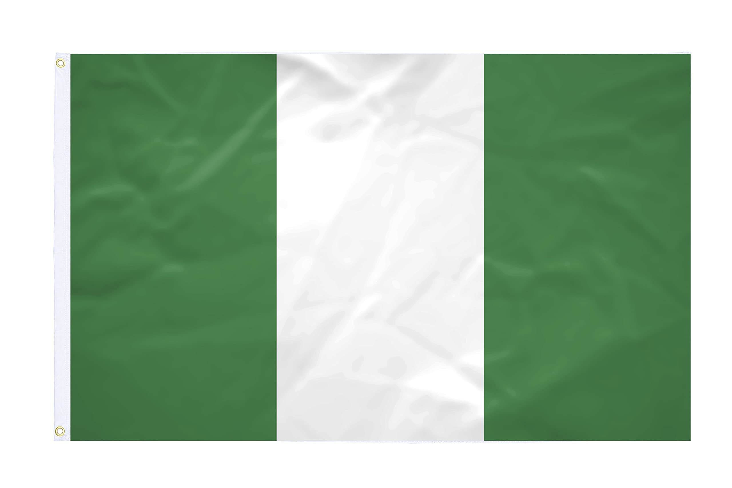 Nigeria Flag – 60 x 90 cm – Reinforced Fabric – Durable Stitching – Bright Colours – Outdoor Indoor Flag – Integrated Eyelets – National Flag