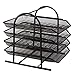 MONBLA 4-Tier File Rack Metal Mesh Letter Tray Scratch-Resistant Stackable Foolscap Rack Desk Document Organizer