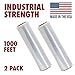 18 Inches X 1000 Feet Tough Pallet Shrink Wrap, 80 Gauge Industrial Strength Plastic Film, Commercial Grade Strength Film, Moving & Stretch Packing Wrap, for Furniture, Boxes, Pallets (2-Pack)