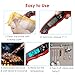 seatore Meat Thermometer, Waterproof Food Thermometer Digital Instant Read Thermometer Grill Thermometer with LCD Backlight Collapsible Internal Probe & Calibration for Kitchen, BBQ, Milk, Tea (red)