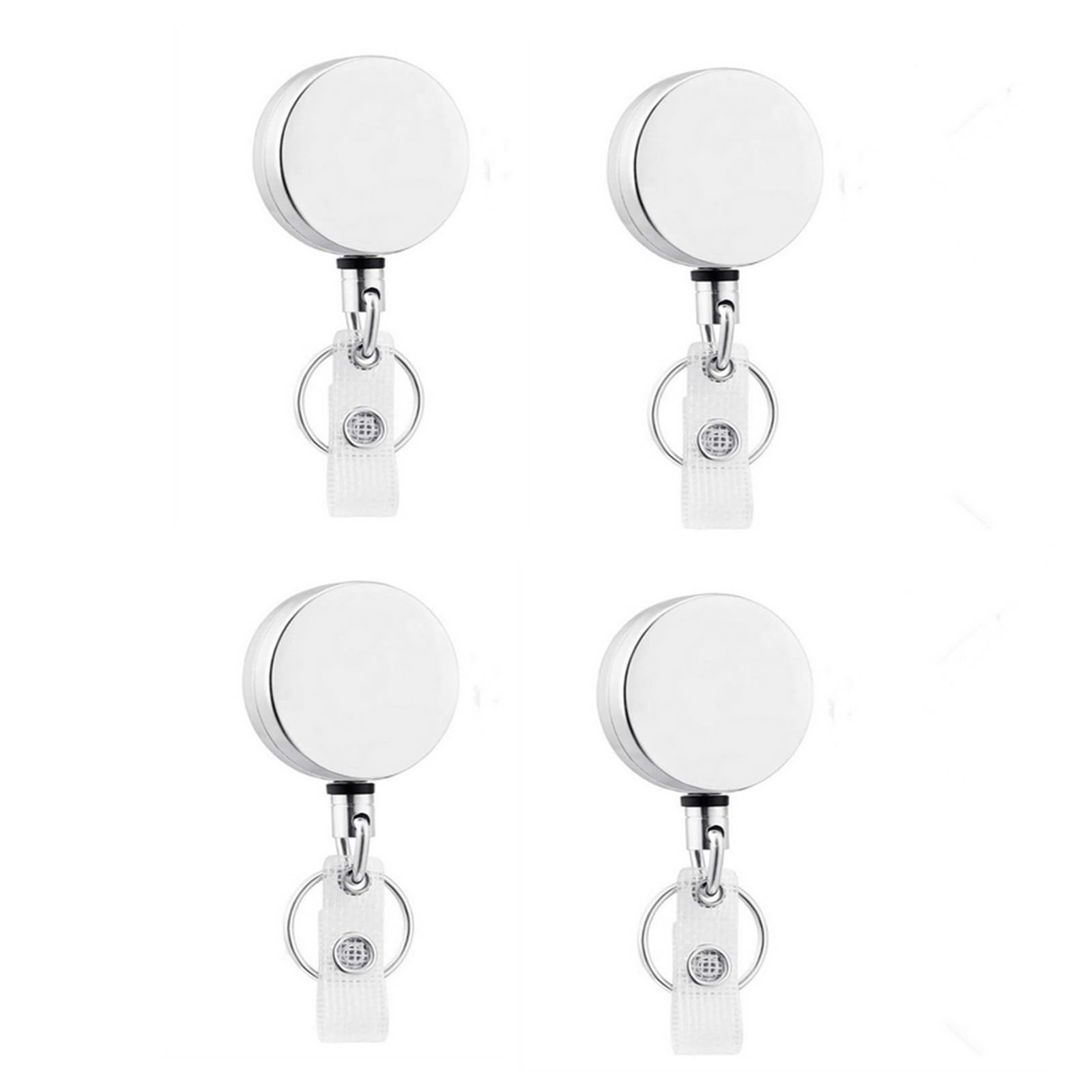 EULAPGOE 4pcs Anti-theft and Anti-Lost Retractable Keychains Retractable Badge Holder,Upgraded Retractable Badge Holder,Premium Heavy Duty Metal Badge Holder,Metal Easy Pull Velcro Nylon Keychain
