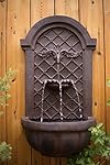 The Manchester - Outdoor Wall Fountain - Weathered Bronze - Water Feature for Garden, Patio and Landscape Enhancement