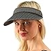 UPF UV Sun Protection Wide Brim 100% Cotton Beach Pool Visor Golf Cap Hat, Black, One Size