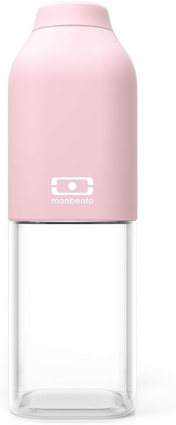 monbento - MB Positive M Litchi pink bpa free water bottle - 17 Oz - Leak proof sports and travel water bottle