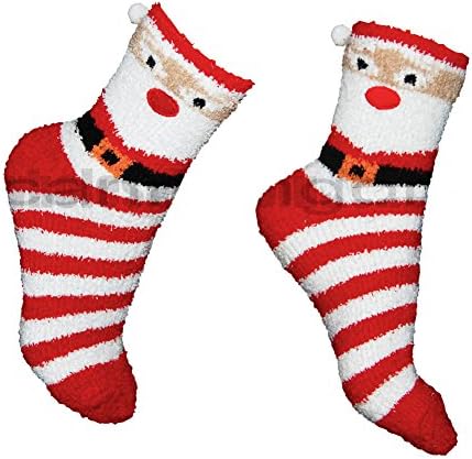 Christmas Socks Xmas Santa Extra Fluffy Adults Unisex Warm Novelty Stocking