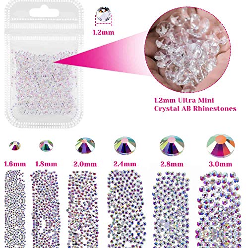 image for Nail Art Rhinestones, Cridoz 9780 Pcs Nail Rhinestones Crystals Rhines