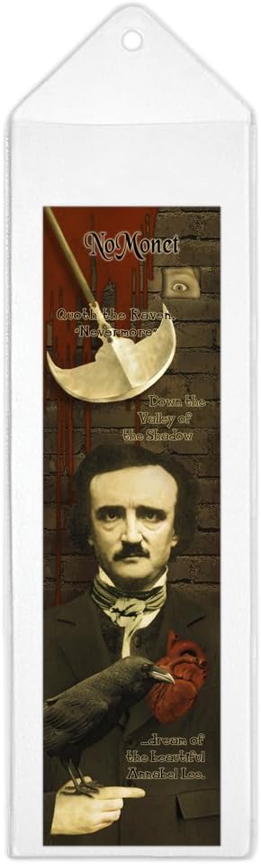 Edgar Allan Poe Raven Plastic Bookmark in a Plastic Sleeve