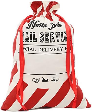 Santa Sack Large Christmas Santa Bag Burlap Gift Bag Both Sides Printed for personlized