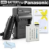Battery And Charger Kit For Panasonic Lumix DMC-ZS50K, DMC-ZS45K, DMC-ZS40K,DMC-ZS40S, DMC-ZS35K, DMC-LZ40k Digital Camera Includes Replacement DMW-BCM13E Battery + Ac/Dc Charger + More