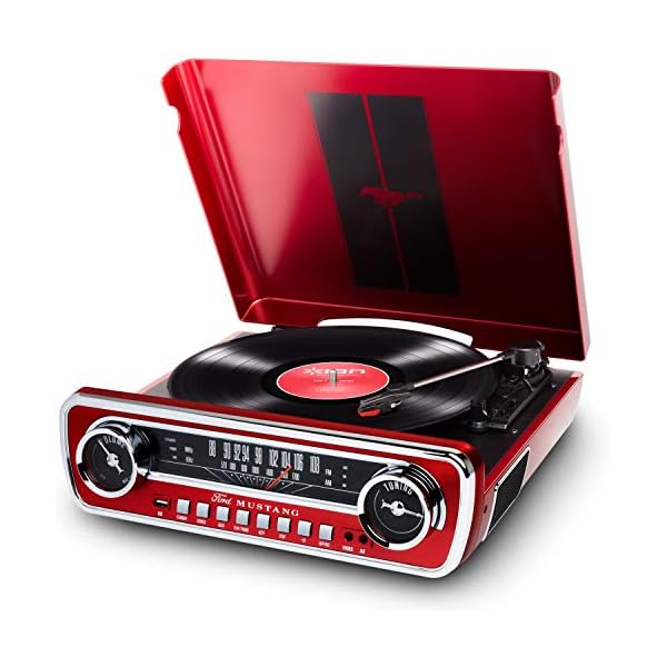 Tocadisco Ion 3 Vel Graba LP Radio Am FM Mustang Ford | rojo