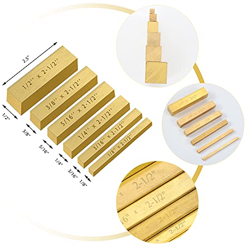 6 Pieces Brass Setup Blocks Height Gauge Set Brass Precision Setup Bars