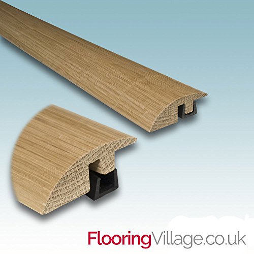 Solid Oak Ramp Reducer Bar for Door Thresholds 14 mm to 18mm Floors (Unfinished 0.9m) Flooring