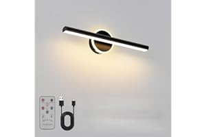 HUABRIDGE Picture Lights for Wall, 13.5inches Picture Light Battery Operated,Wireless Gallery Light with Remote,Rechargeable Museum Lighting for Painting,Gallery,Artwork,Portrait (Matt Black)