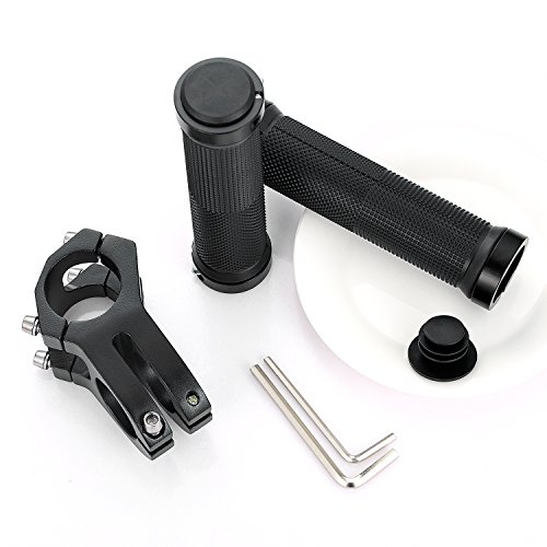PGMJ Aluminum Alloy 31.8 Stem 45mm Bike Stem Mountain Bike Stem Short BMX Parts Road Bike, Bicycle, BMX, MTB, Fixie Gear, Cycling Short Handlebar Stem and 1 Pair Bike Handle Bar Grips (Black) - Thumbnail 5