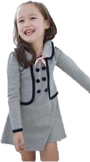Amazon ミィーリィ 女の子 フォーマル ワンピース ドレス ダブルブレスト 卒園式 入学式 入園式 七五三 発表会 グレー １１０ｃｍ フォーマル 通販