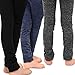 TeeHee Socks Little Girls Fleece Leggings 3 Pairs Heathered Grey Black Navy Blue Comfy Footless Tights (6-8 Years, Grey_Navy_Black)