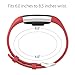 Henoda Fitbit Charge 2 Bands, Red Classic Genuine Leather Replacement Wristband for Fitbit Charge 2 Fitness Strap Smartwatch Women