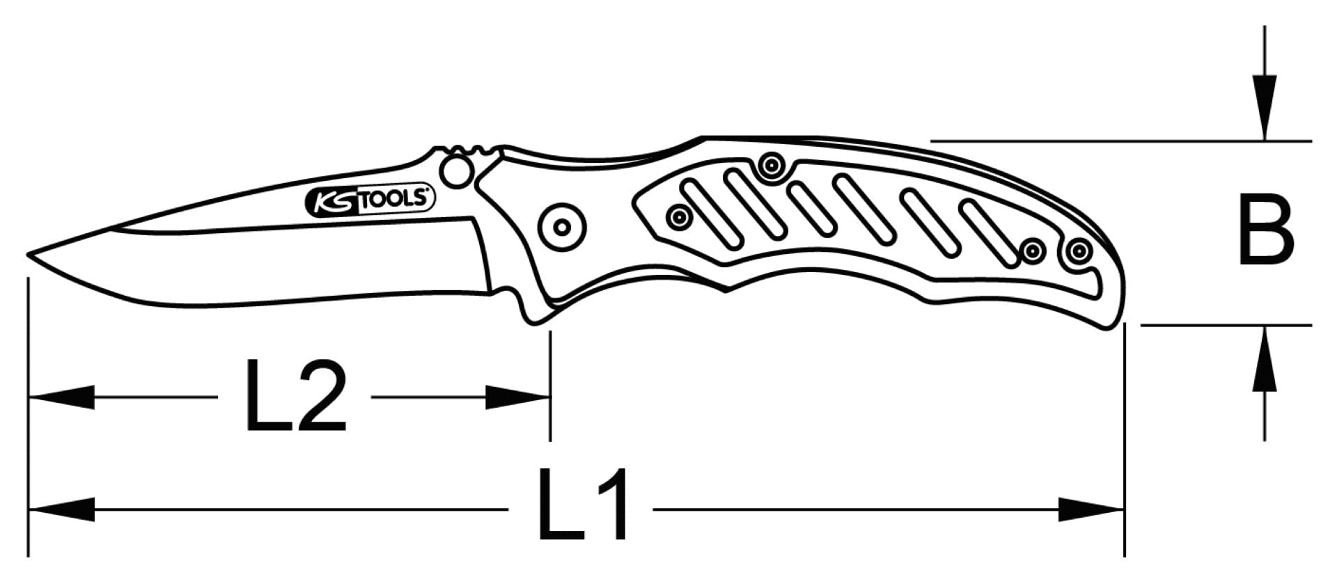 KS Tools 907.2220 Klappmesser mit Arretierung, Size, Farbe 6