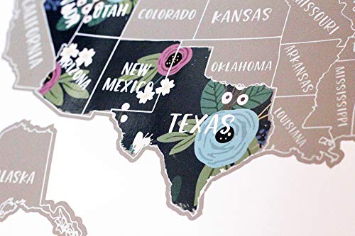 Jetsettermaps Scratch Your Travels USA Floral Map - Stop and Smell The
Flowers United States Map