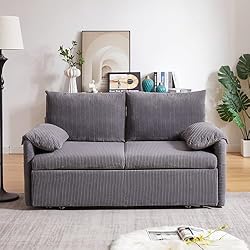 65-Inch Corduroy Loveseat Sofa with Pull Out