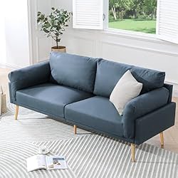 Vonanda Fabric Sofa, Blue Couch Upholstered