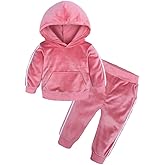 Toddler Boys Girls Velvet Hoodie Sweatpants Outfits Set