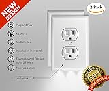 NiteBrite Outlet Cover Night Light - LED - Installs In Seconds - No Batteries Or Wires Needed - White, Duplex 2 Pack -